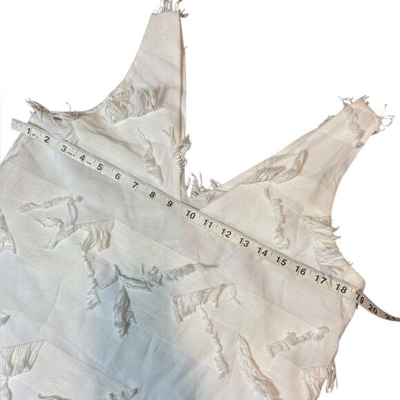 Maeve Anthropologie White fringe dress size 8 EUC - Picture 5 of 11